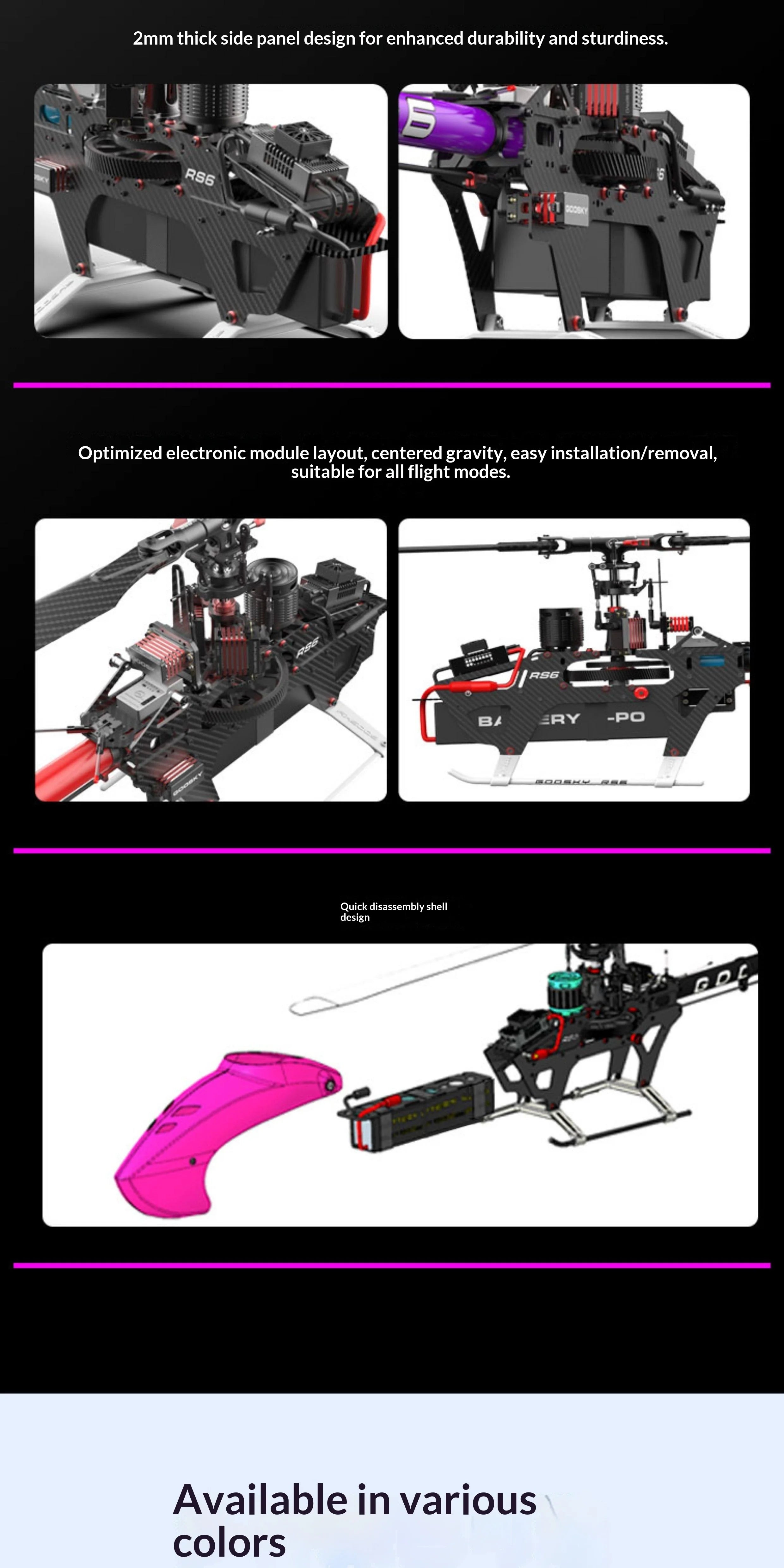 Goosky Rs6-600 Class Model Aircraft 3d Stunt Remote Control Helicopter Without Propeller Blades Or Electrical Equipment
