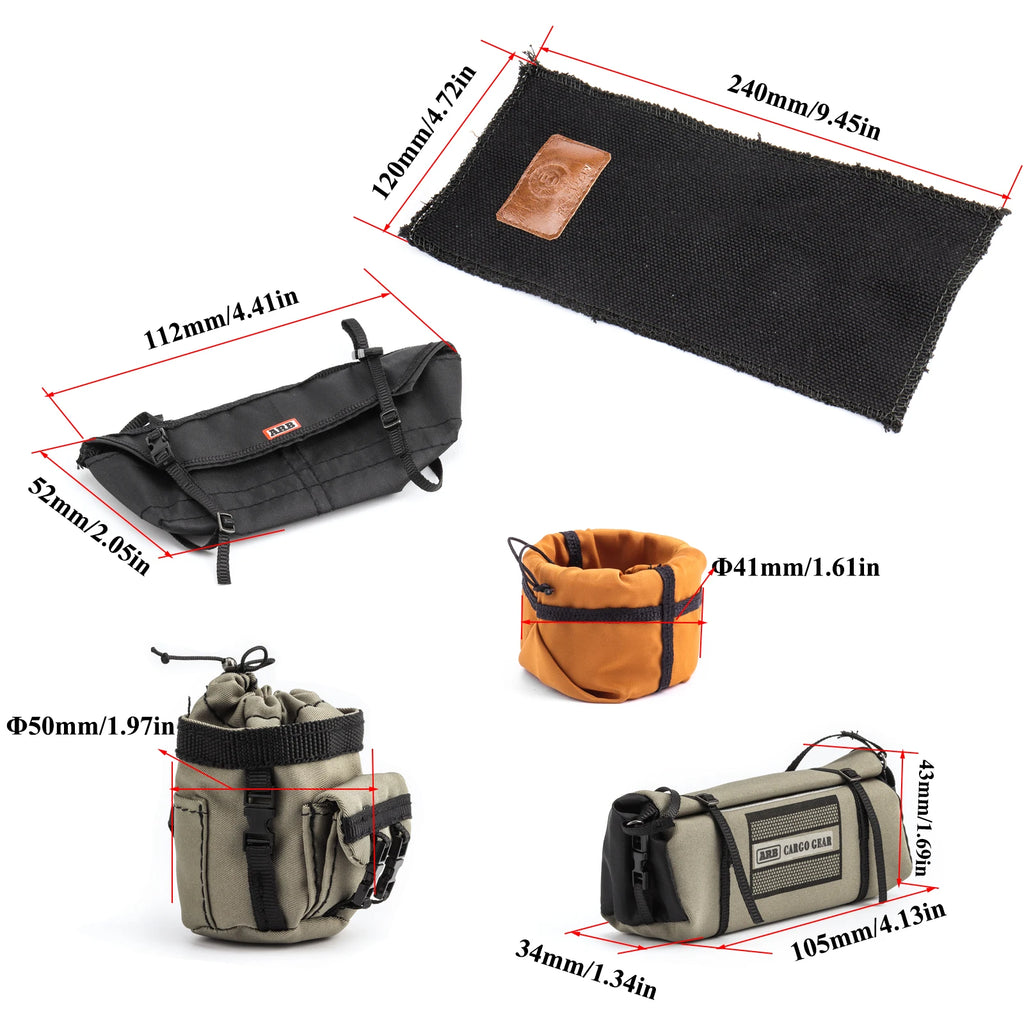 Model Car Roof Roll Up Sleeping Bag for 1/10 1/8 RC Crawler Car Traxxas Defender Camel Cup Axial SCX10