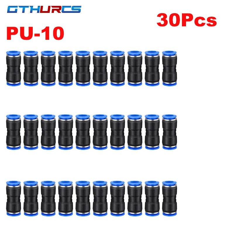 30/40/50/60/70pcs Pneumatic Fitting Straight Push Plastic Connector 6/8/10/12mm Trachea Connector PU  Air Hose Tube