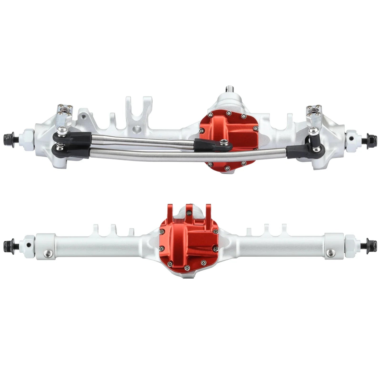 Machined Aluminum One Piece Construction Offset Straight Axle Set for 1/10 RC Crawler Axial SCX10 II VS4-10 Rock Trucks Parts