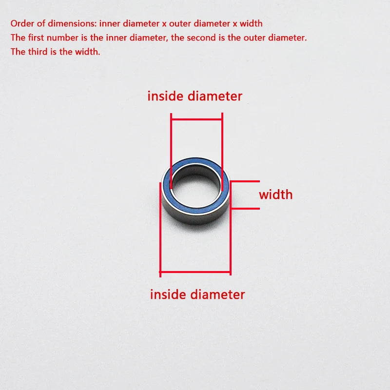 10 pcs Rubber Sealed Miniature Ball Bearings 2x6x3 5x10x4 5x10x4 5x11x4 6x12x4 12x18x4mm Bearing Kit