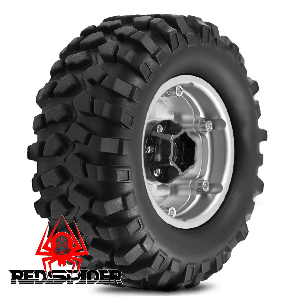 4pcs 1.9" Rubber Tires Beadlock Wheels Rims for 1/10 RC Crawler Car Traxxas TRX4 Axial SCX10 90046 90047 MST HSP Redcat Gen8