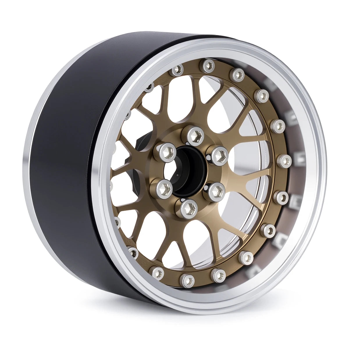 4Pcs Aluminum Alloy 2.2" Beadlock Wheels, Universal Fit for 1/10 RC Crawler Car Axial SCX10 II III & Traxxas TRX4