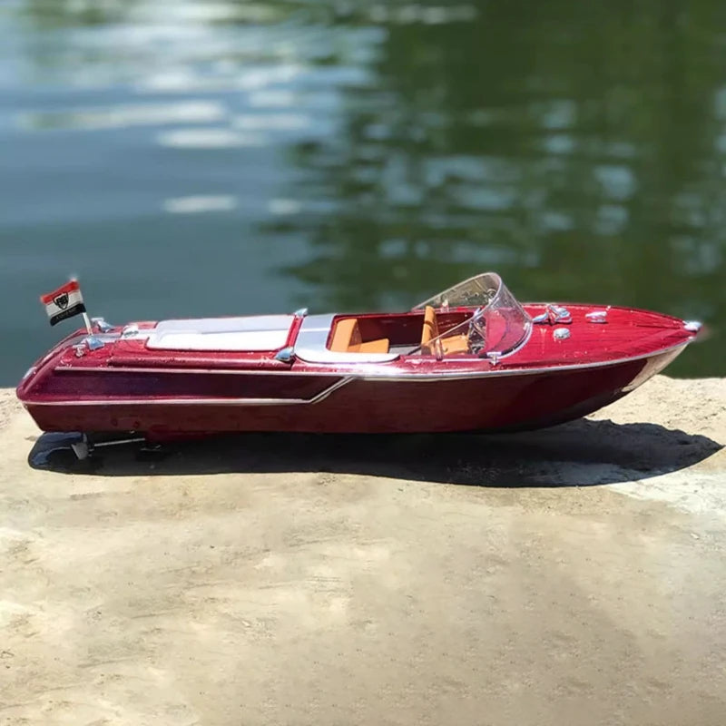 Remote Control Boat Retro Speed Boat High Horsepower Electric Yacht Cruise Model Racing Boat Boy Water Classic Toy