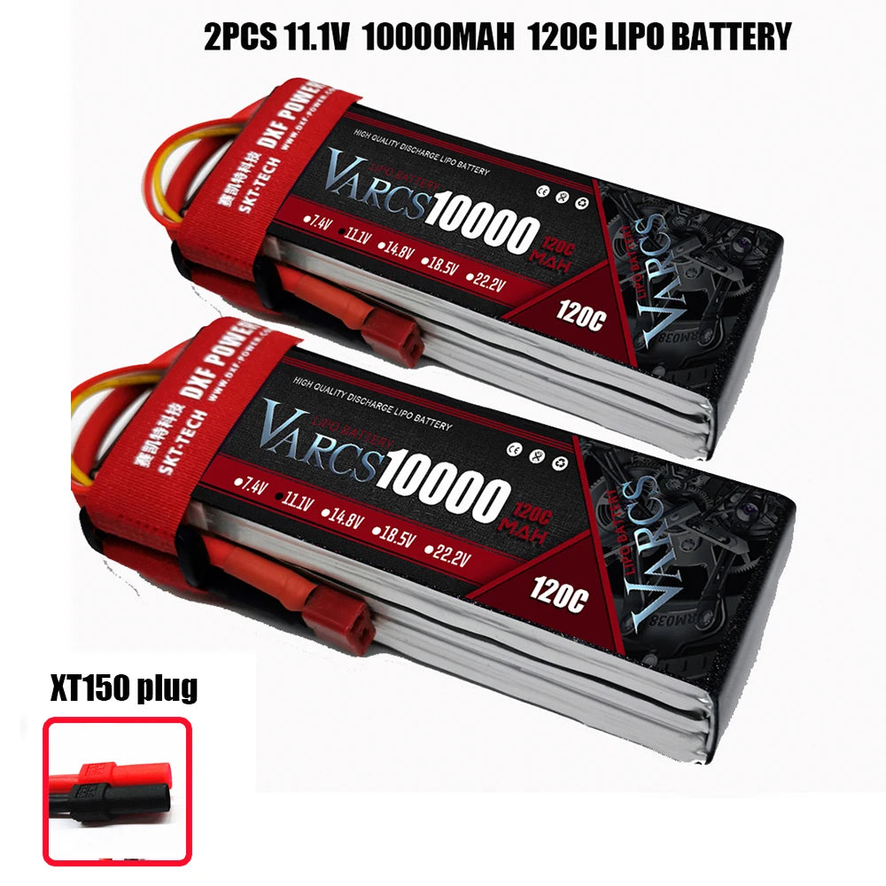 2PCS VARCS 7.4V 7.6V 11.4V 11.1V 15.2V 14.8V 22.2V 2S 3S 4S 6S 5200Mah 6300Mah 6500mAh 6200mAh 6750mAh 8000mAh 7000mAh 10000mah