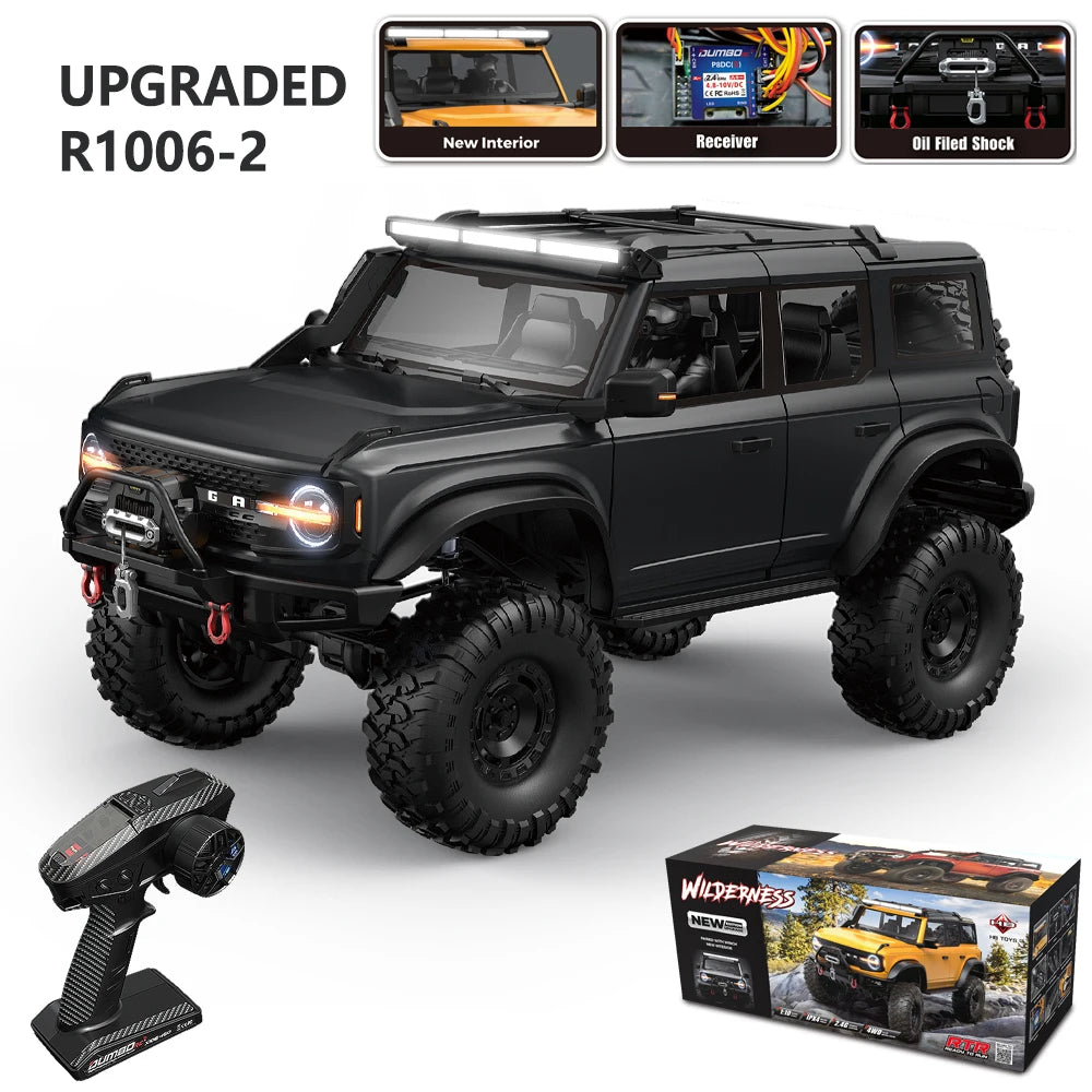 RC Crawler 1/10 Rc Car 4WD RTR HB R1001 with LED 2.4G Electric Remote Control Rock Buggy Off-road Vehicle Rc Cars for Adults
