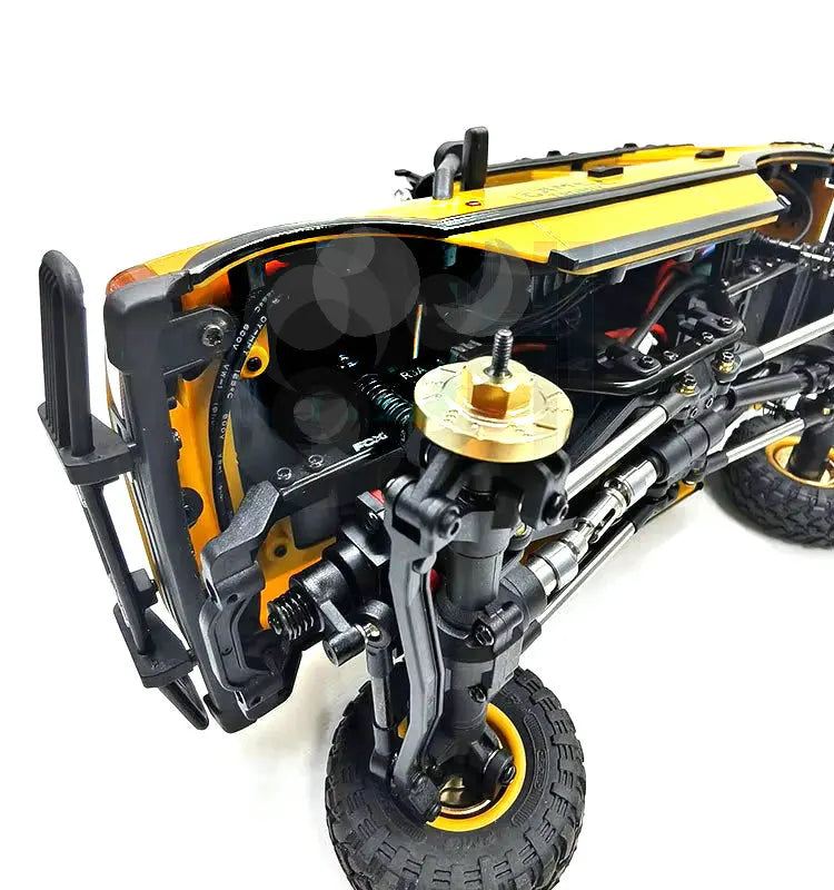 Metal FMS FCX24M 1/24 version of Range Rover Discovery D90 D110 Tacoma RC with 7mm adapter and brass counterweight parts