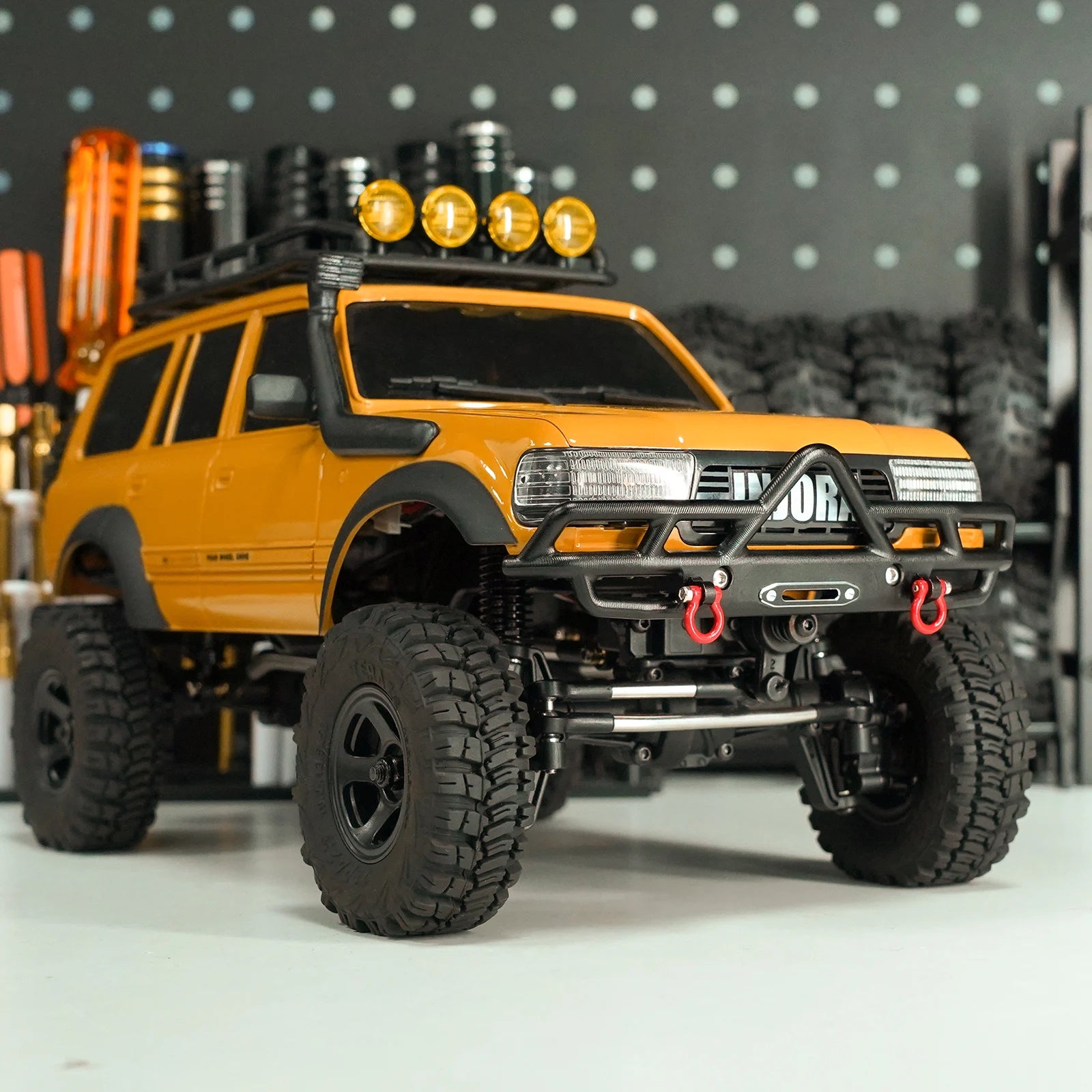 INJORA CNC Aluminum Front Rear Bumper for 1/18 RC Crawler FMS FCX18 LC80 Upgrade