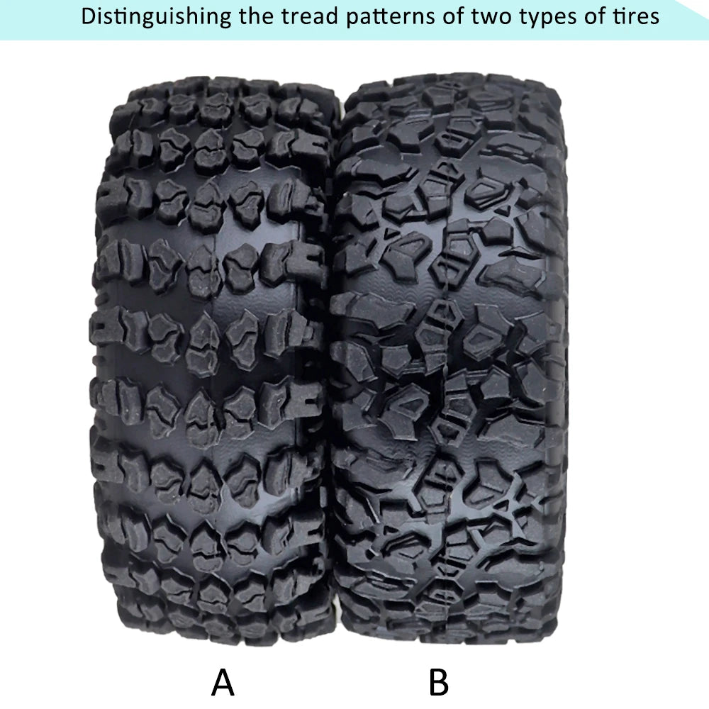 Ajrc Aluminum Alloy 1.3 Inch Beadlock Wheel Rim Tire For 1/24 Fms24 Axial Scx24 1/18 Traxxas Trx4m Trx4-m Rc Crawler Car Tire