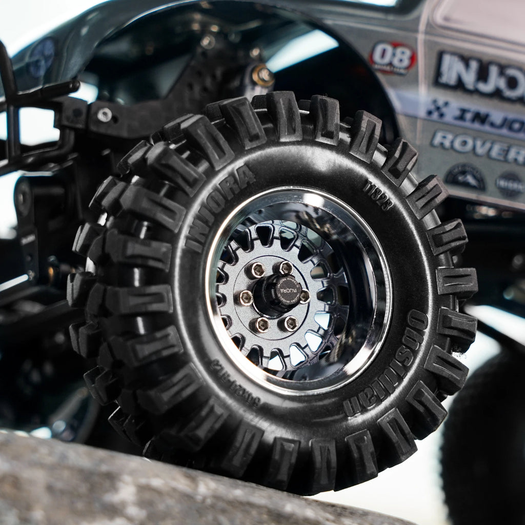 INJORA ModuWheel 1.3" Brass & Aluminum Beadlock Wheels, Negative Offset, for 1/18 1/24 RC Crawlers