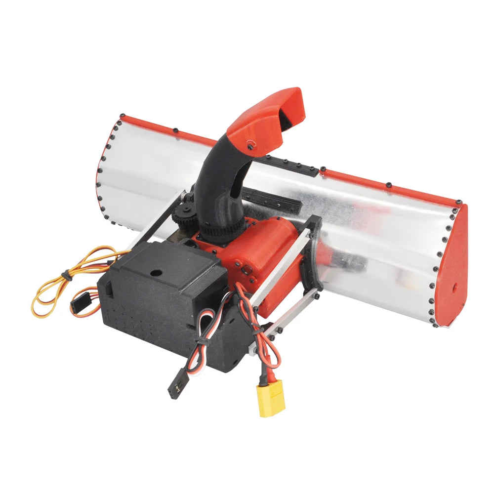 RC Metal Snowplow with 3D Printed Snow Blower Snow Shovel Lift Turbine Blows Snow for RC Crawler Car Tamiya Truck Bulldozer Car