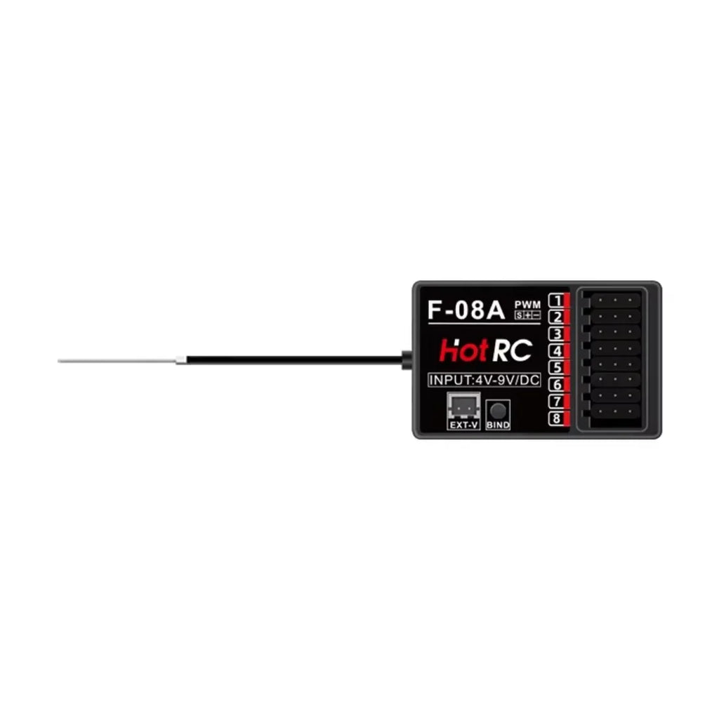 HotRC CT-10B 10CH 2.4G Color Screen Transmitter 10 Channel Remote Control F-10A F-01A 4/6/8/10CH Gyro Receiver for RC Car Boat