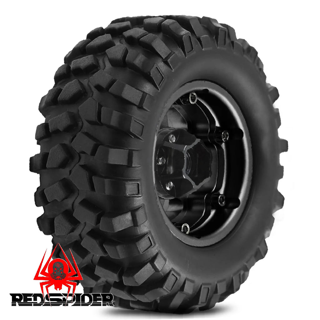 4pcs 1.9" Rubber Tires Beadlock Wheels Rims for 1/10 RC Crawler Car Traxxas TRX4 Axial SCX10 90046 90047 MST HSP Redcat Gen8
