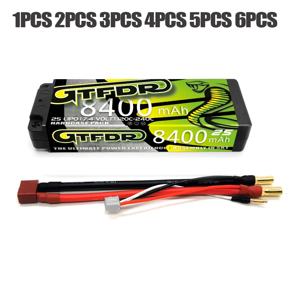 GTFDR 7.6V 7.4V 2S 5MM SHORTY HV 5200MAH 7200MAH 7000MAH 6300MAH 8400MAH 8500MAH 9400MAH 120C 150C 140C  Battery Rc Lipo 1/10