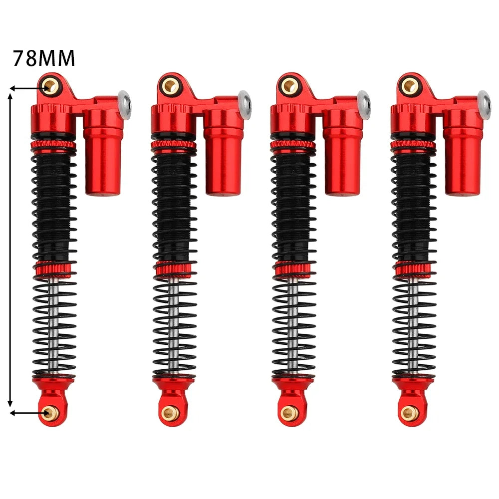 4pcs 53/59/66/78mm Aluminum Alloy Metal Shocks Absorbers Oil Damper for 1/18 RC Crawler TRX4M TRX-4M Bronco Defender Upgrade