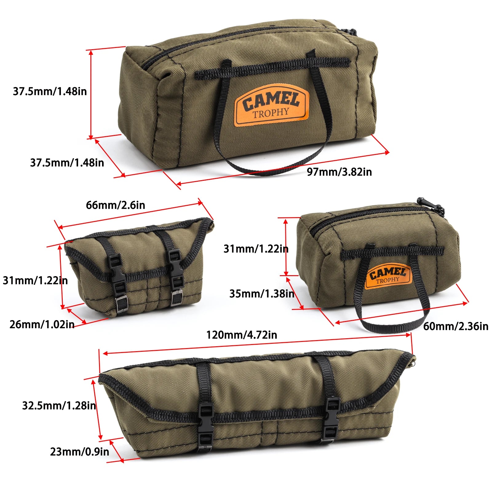 RC Crawler Car Replica Bag Simulation Roof Travel Bag Scale Decoration Luggage Bag for 1/10 1/16 1/18 SCX10 TRX4 TRX4M WPL