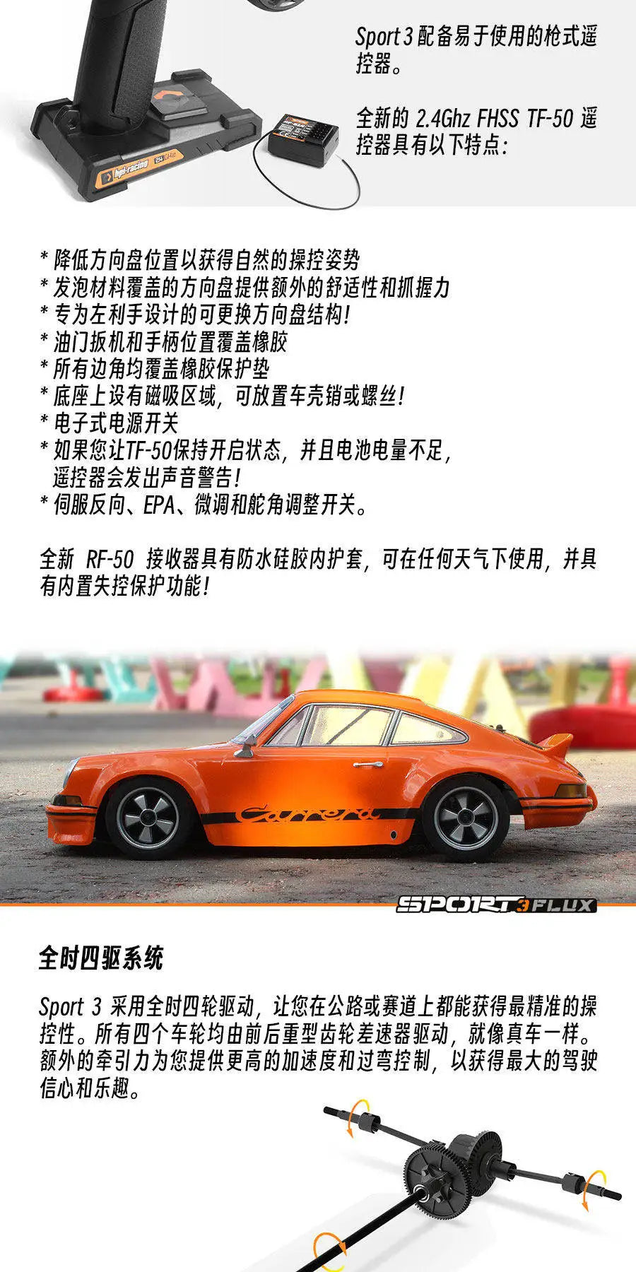 HPI 1:10 SPORT 3 Simulation 1973 Carrera 4WD Brushless Limited Edition Remote Control Electric Drift Car Hobby RC Boy Toy RTR