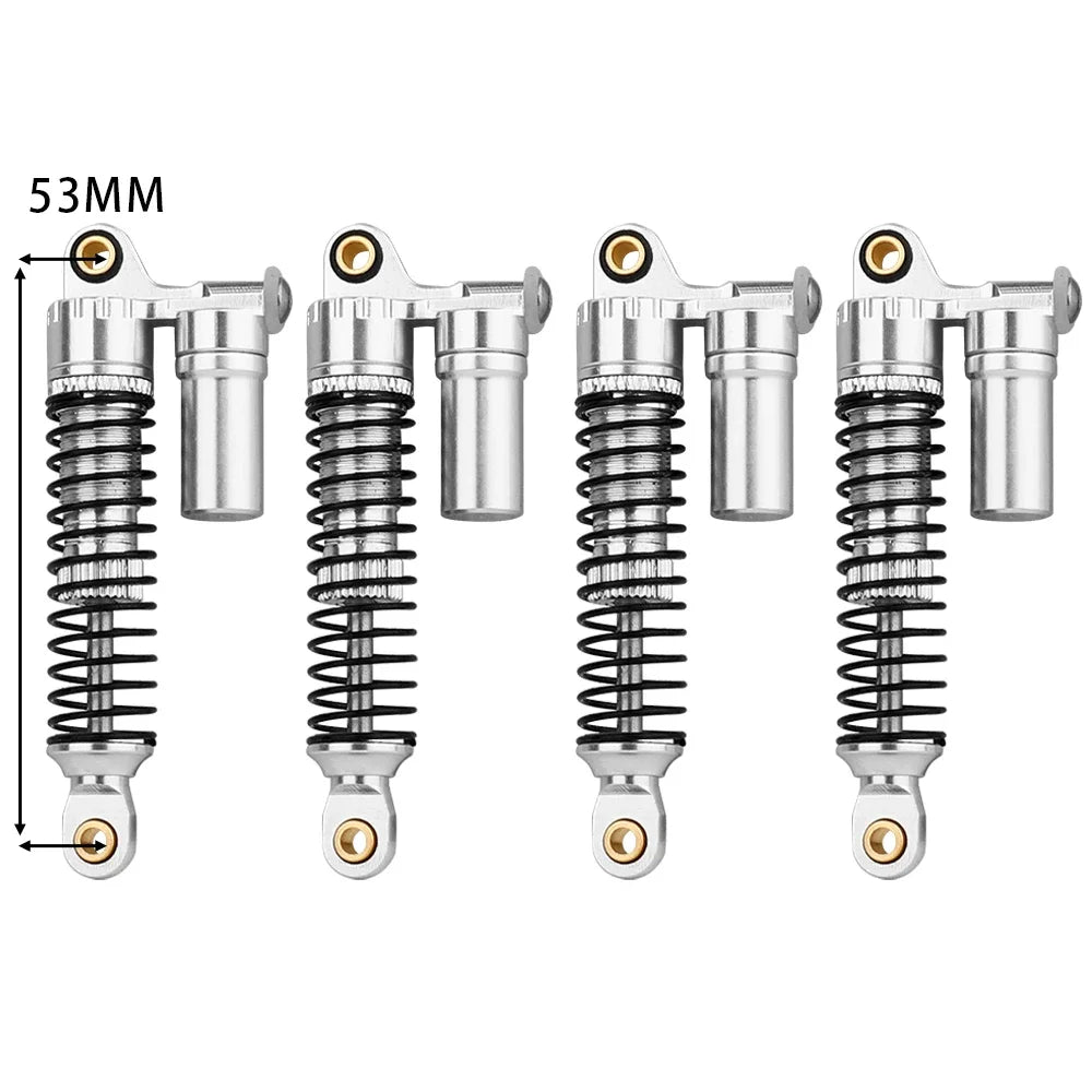 4pcs 53/59/66/78mm Aluminum Alloy Metal Shocks Absorbers Oil Damper for 1/18 RC Crawler TRX4M TRX-4M Bronco Defender Upgrade