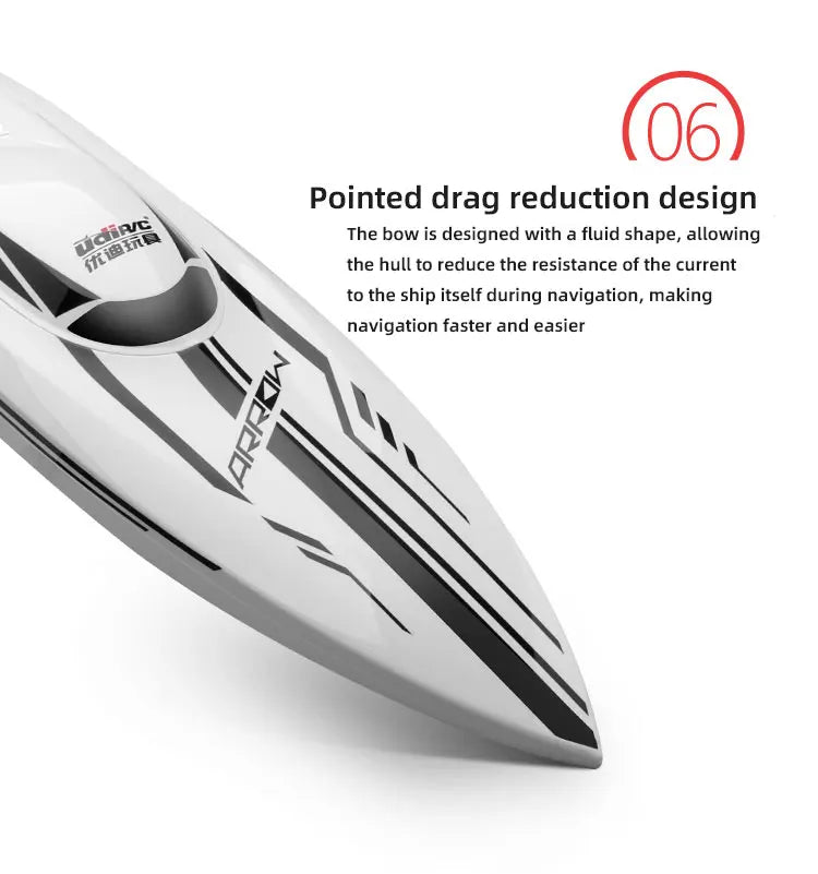 Udirc RC Boat Udi005 50Km/H High Speed Brushless Motor 2.4GHz Remote Control RC Speedboat PvC Electric Boat Toys Gift for Boy