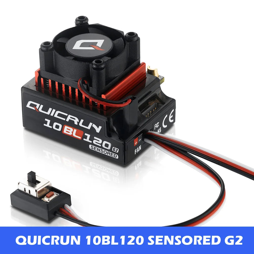 Hobbywing QUICRUN Sensored 10BL120 G2 120A /10BL60 60A 2-3S Lipo Brushless ESC For 1/10 RC Racing Car