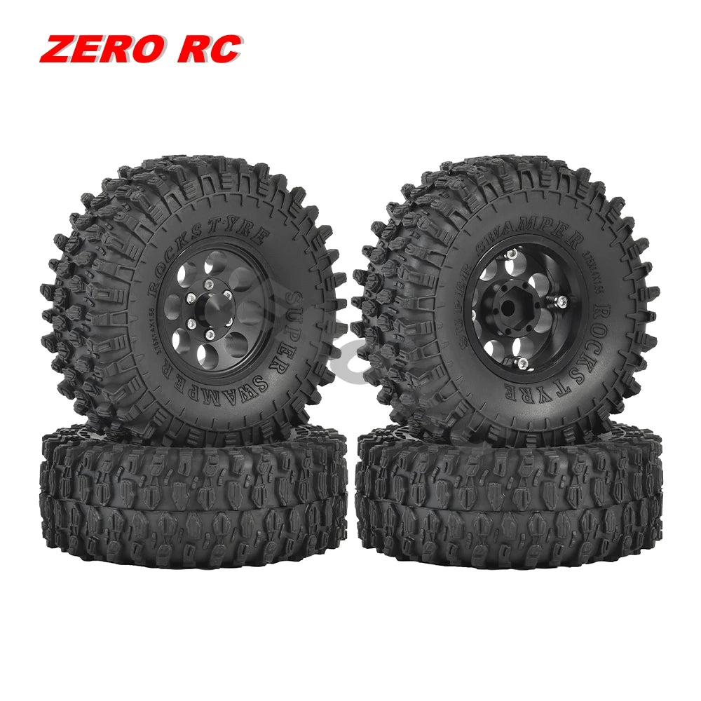 RC Crawler Car Soft 1.55" Off Road Mud Tires 76*27mm 95*35mm Foam Insert For D90 TF2 Tamiya CC02 LC70 MST JIMNY Blocks WHEEL