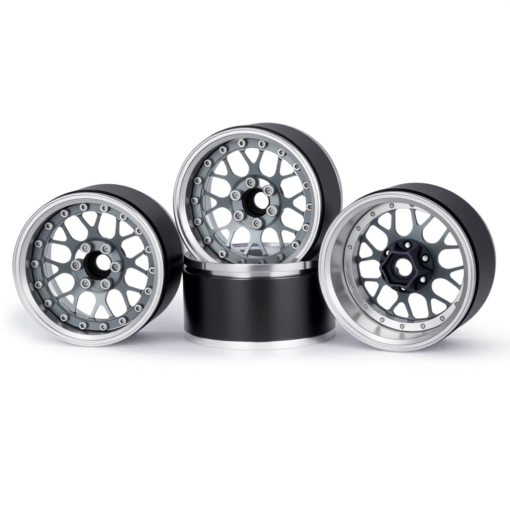 4Pcs Aluminum Alloy 2.2" Beadlock Wheels, Universal Fit for 1/10 RC Crawler Car Axial SCX10 II III & Traxxas TRX4