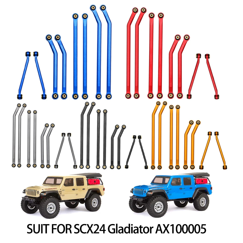 BDXRC 1/24 RC Crawler Car Axial SCX24 Jeep Gladiator AXI00005  CNC Aluminum High Clearance 4 Links Set Upgrade Parts