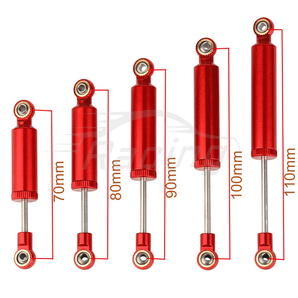 4PCS RC Car Built-in Spring 70/80/90/100/110mm Shock Absorber Damper For 1/10 RC Crawler Axial SCX10 II RBX10 Wraith TRX4 Redcat