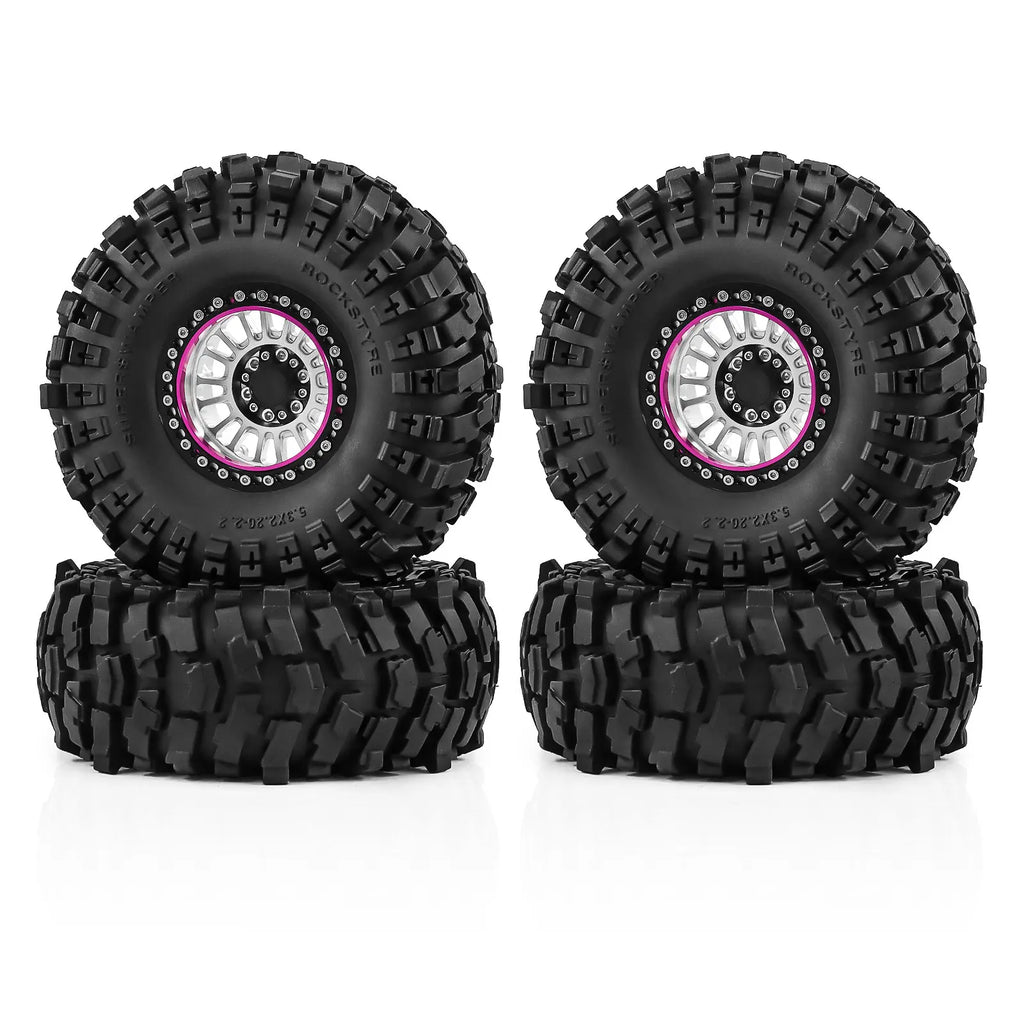 2.2 Inch Aluminum Beadlock Wheels Tires 12mm Hex for 1/10 TRX4 SCX10 Gen8 D90 TRX6 RC Crawler Upgrade 2.2