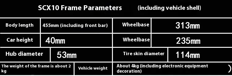 New Scx10 Simulation Climbing Car Wrangler Adult Remote Control Four-Wheel Drive Off-Road Rc Model Car Metal Frame
