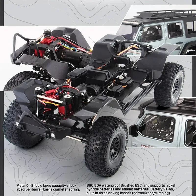 YK4082 V3 Professional RC Remote Control Car 1/8 Climbing Car Four-Wheel Drive Differential Lock Shift Off-Road Vehicle YK4082