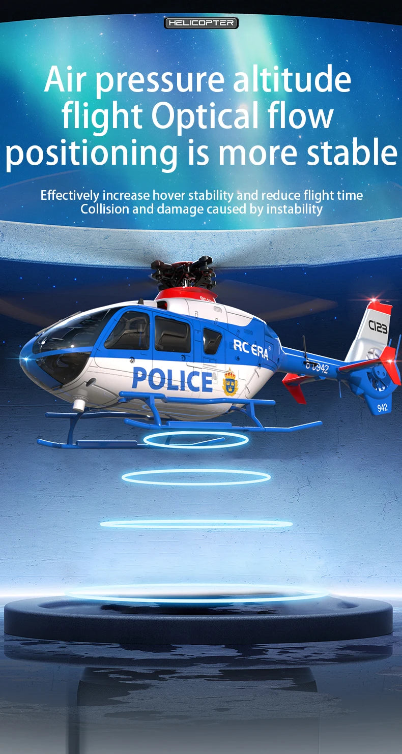 MD500 C189 Remote Control Helicopter Aircraft Add Optical Flow Positioning 6-Axis Gyro Dual Brushless Motors RC Heli for Adults
