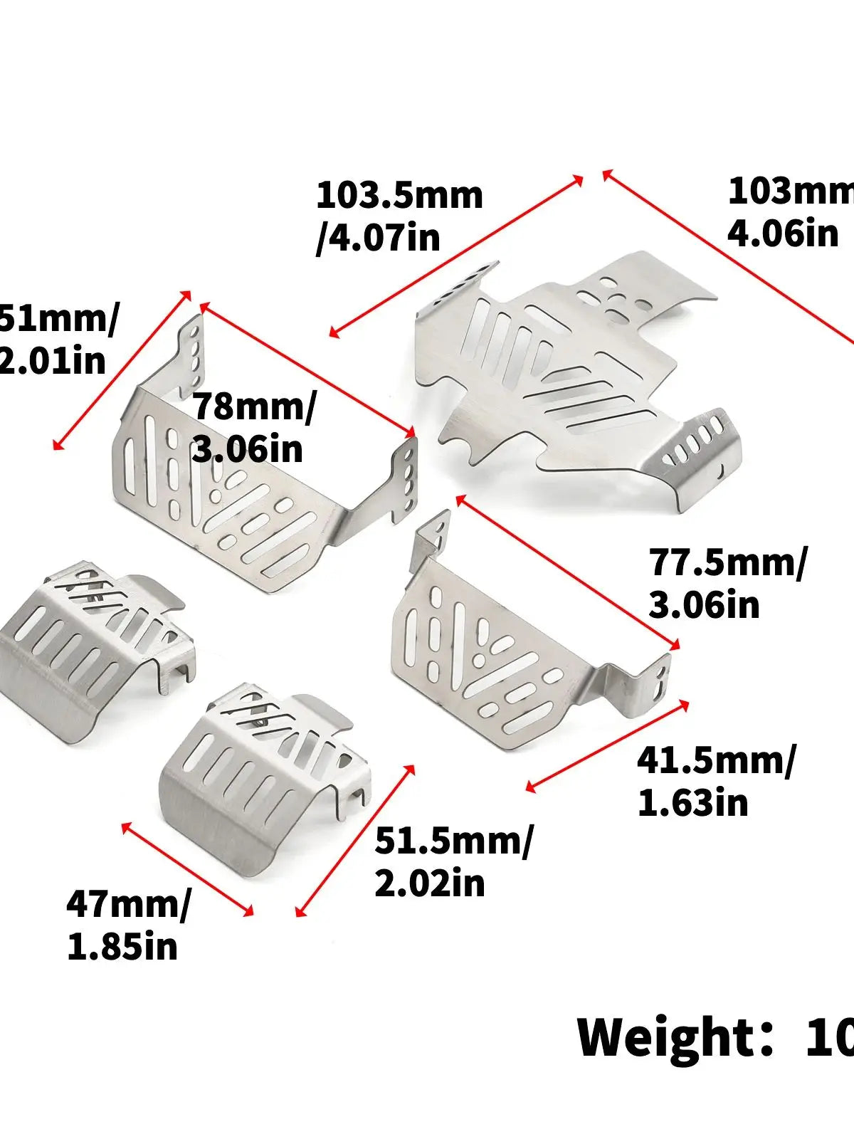 1/10 RC Crawler TRX - 4 Upgrade! Heavy - Duty Stainless Steel Chassis Armor Protection Anti - Skid Plate