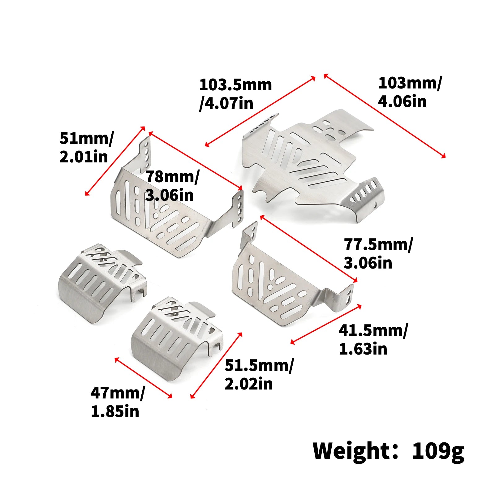 1/10 RC Crawler TRX - 4 Upgrade! Heavy - Duty Stainless Steel Chassis Armor Protection Anti - Skid Plate