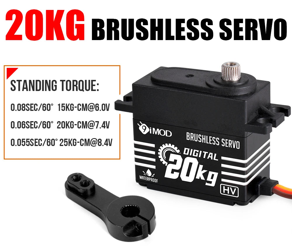 9imod Brushless Servo Waterproof Digital Metal Gear Servo for 1/8 1/10 RC Crawler Car Boat