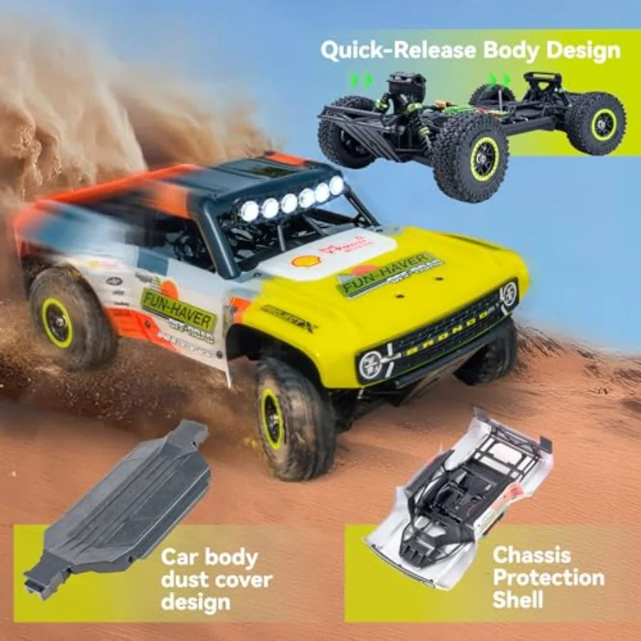 FMS 1/18 FSC18 Ford Bronco RTR EB Brushed RC Short Course Licensed by Ford High Speed 4x4 Off-Road RC Car Waterproof Remote Con
