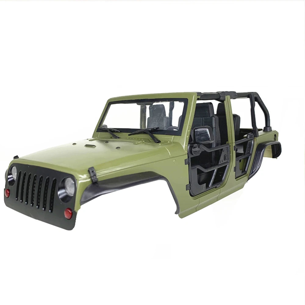 Tube Doors Hard Body Car Shell 12.3" 313mm Wheelbase for 1/10 RC Crawler TRX4 Redcat GEN8 Axial SCX10 90046 Jeep Wrangler