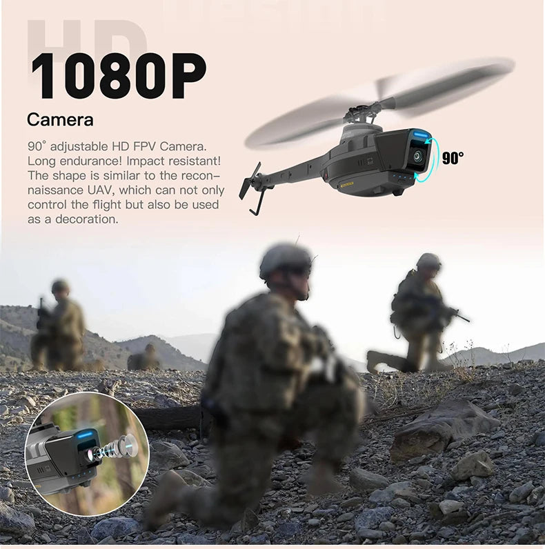 C127 C128 RC Helicopter 2.4G 6-Axis Gyro 4CH 720P Camera Altitude Hold Optical Flow FPV RC Helicopter Toys VS C127 AI Brushless