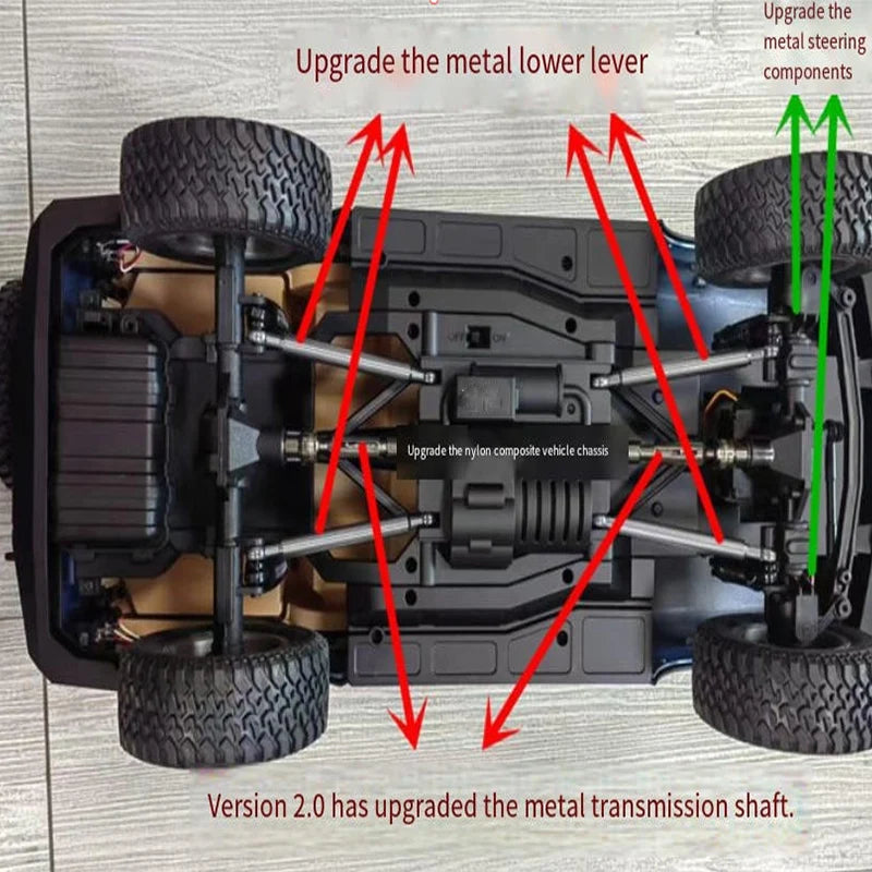 2.4G Upgraded LC80 Full Scale RC Remote Control Climbing Car for Children 1:12 Off road Vehicle Truck Model Car Toy Gift