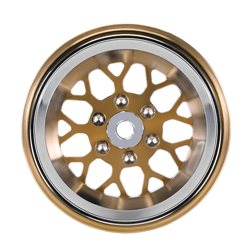 INJORA ModuWheel 1.3" Brass & Aluminum Beadlock Wheels, Negative Offset, for 1/18 1/24 RC Crawlers
