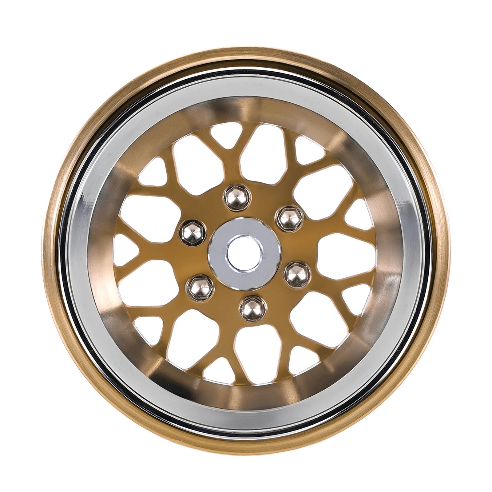 INJORA ModuWheel 1.3" Brass & Aluminum Beadlock Wheels, Negative Offset, for 1/18 1/24 RC Crawlers