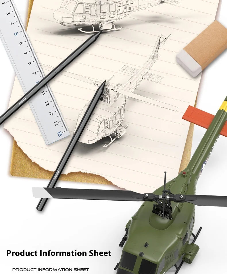 Yuxiang F07 intelligent version/F07V manual version UH1 Huey remote-controlled helicopter 3D stunt helicopter