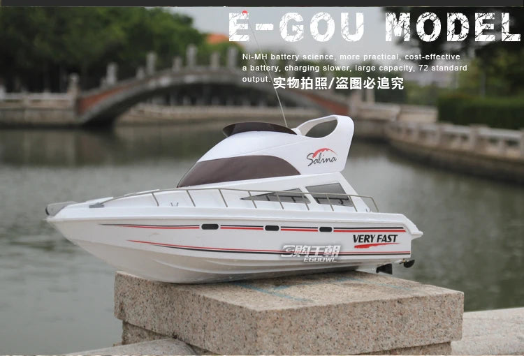 Remote Control Boat High-Speed Speedboat Model Boat Simulation Yacht Rowing Boat Model Remote Control Speedboat Toy Boat Airship