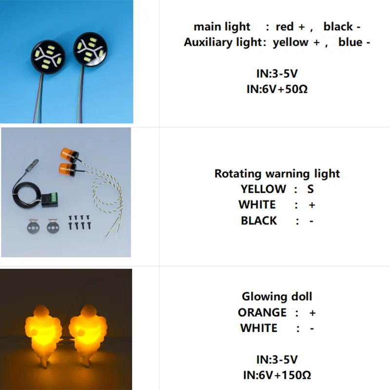 LED Simulation Roof Lights Rotating Lamp for 1/14 Tamiya RC Truck SCANIA 770S R620 Volvo FH16 BENZ Actros MAN TGX TGS Car
