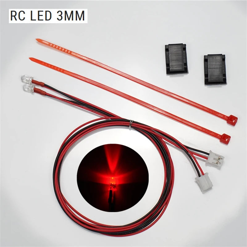 LED 3mm 5mm PH2.0 Plug Light Lamp Beads for 1/10 RC Crawler Car TRX4 Defender 1/14 Tamiya RC Truck SCANIA 770S VOLVO BENZ MAN