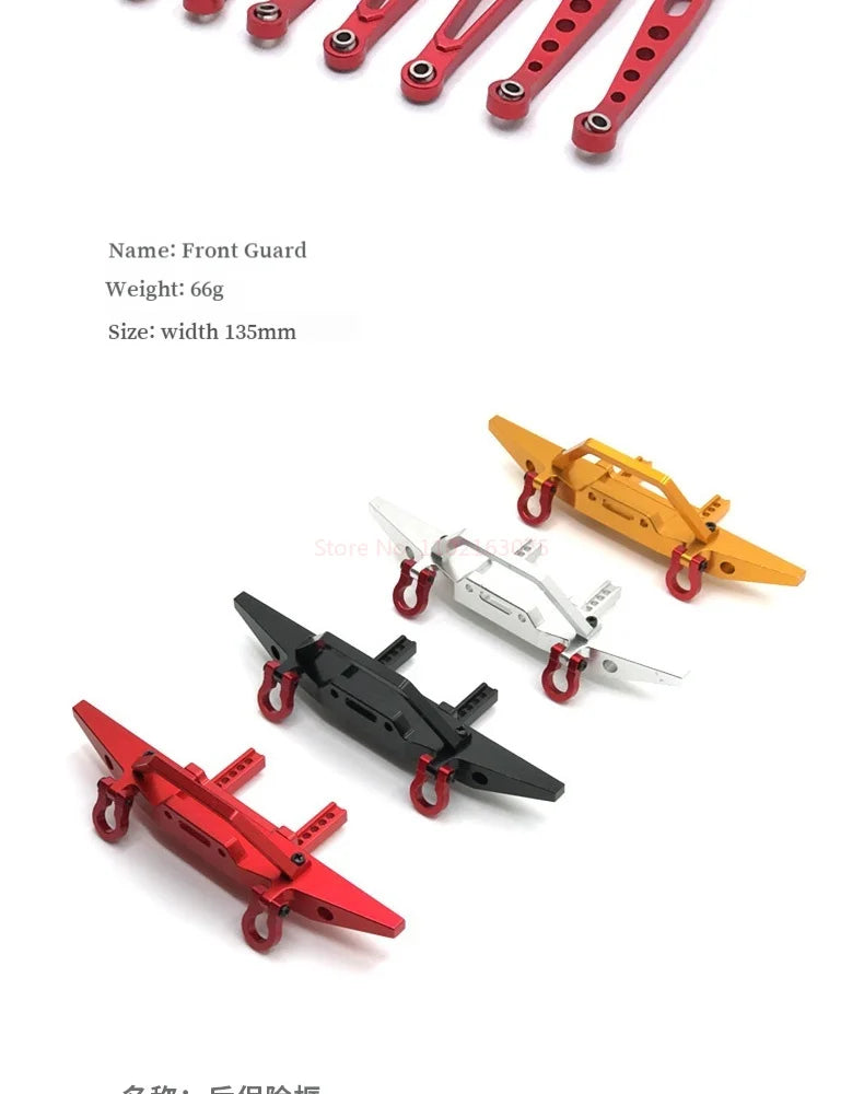 HB 1/10 ZP1001-ZP1007 RC Car Upgrade Metal Front Rear Bumper Shock Absorber Steering Cup Gear Steering Gear Arm Spare Parts