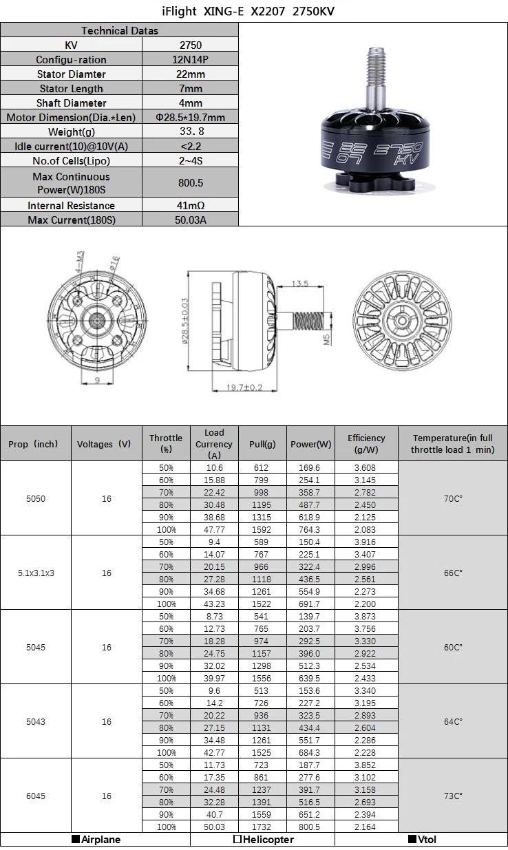 4PCS iFlight XING E Pro 2207 1800KV 6S /2450KV 2750KV 4S Brushless Motor for FPV RC Multicopter Racing Drone Parts DIY PARTS