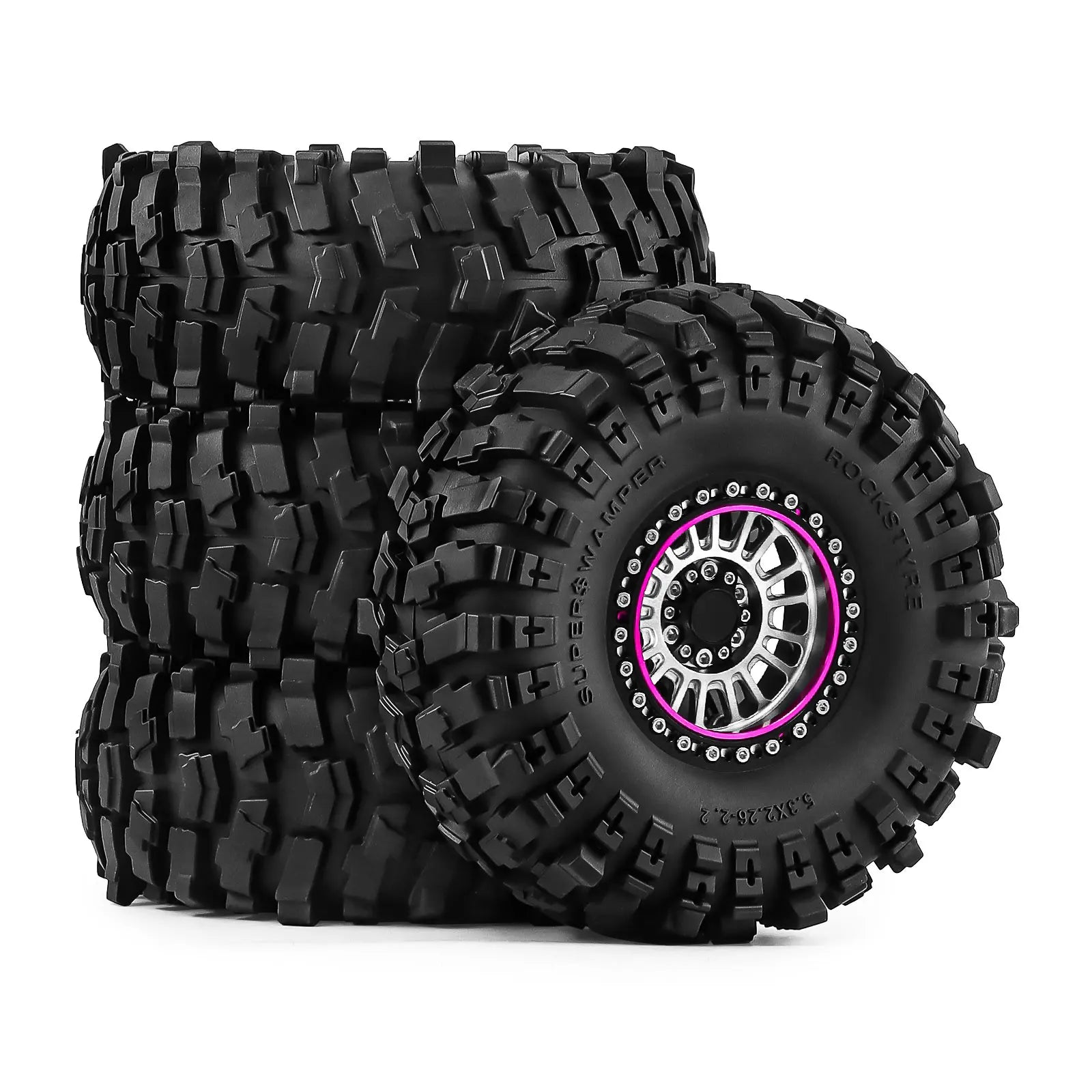 2.2 Inch Aluminum Beadlock Wheels Tires 12mm Hex for 1/10 TRX4 SCX10 Gen8 D90 TRX6 RC Crawler Upgrade 2.2