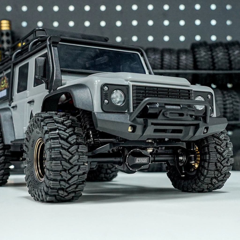 INJORA CNC Aluminum 4mm Extended Front Rear Complete Axles for 1/18 RC Crawler TRX4M Upgrade (4M-61)