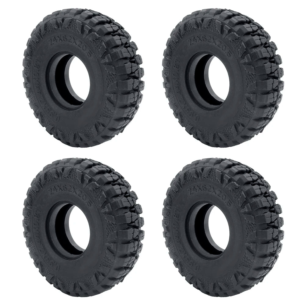 YEAHRUN 4Pcs 1.0inch Soft Rubber Wheel Tires 50/54/58/62/64/65mm for TRX-4M 1/18 Axial SCX24 1/24 RC Crawler Car Upgrade Parts